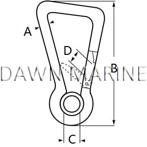 Stainless Steel Oblique Angle Snap Hook With Eye-2