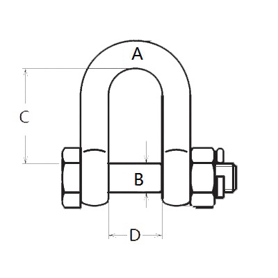 Stainless Steel US Type Chain Shackle With Bolt-2