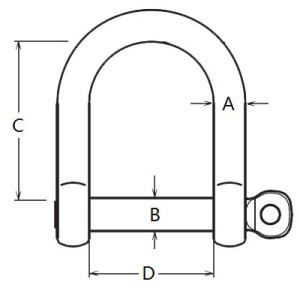 Stainless Steel Wide D Shackle-2
